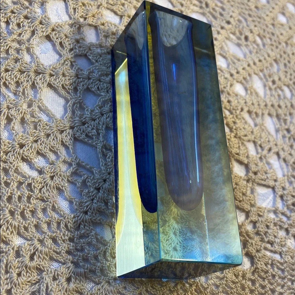 Vintage 1930’s Murano glass vase Blue & Gold Glass. - Picture 6 of 6